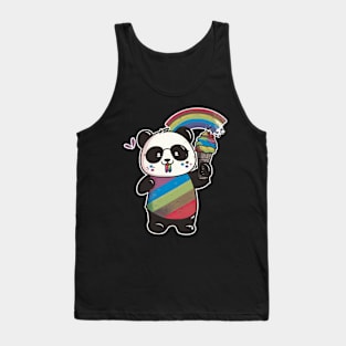 Cute Kawaii Panda Pride with rainbow ice Tank Top